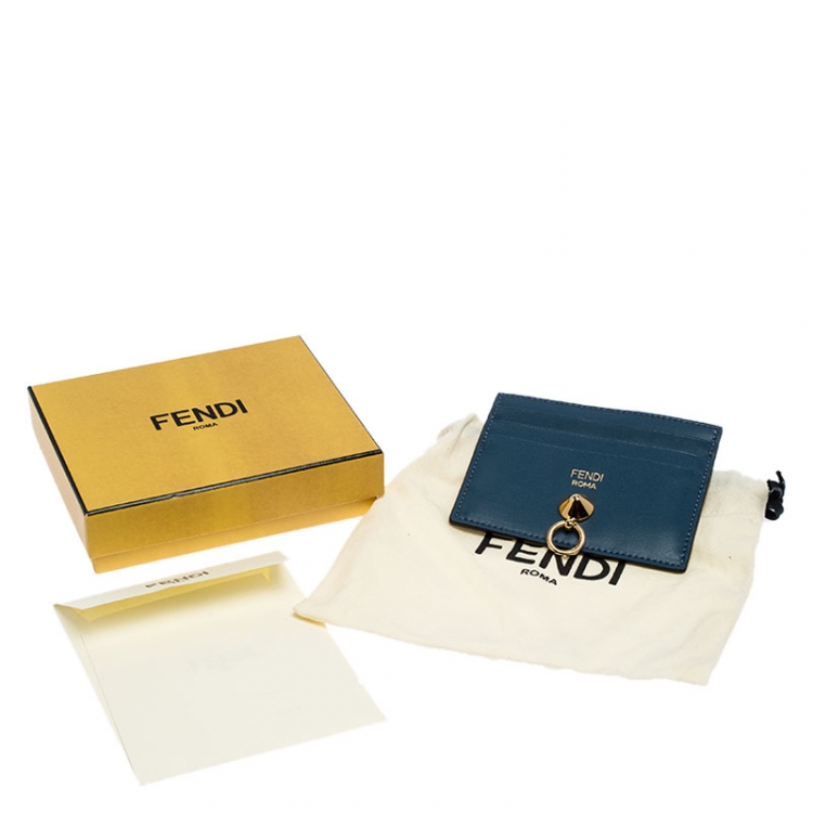 Pre Owned Fendi Tri Color Leather By The Way Card Holder