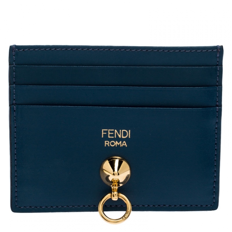 Pre Owned Fendi Tri Color Leather By The Way Card Holder
