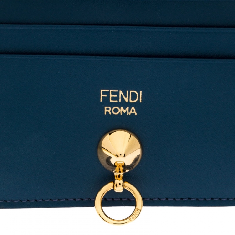 Pre Owned Fendi Tri Color Leather By The Way Card Holder
