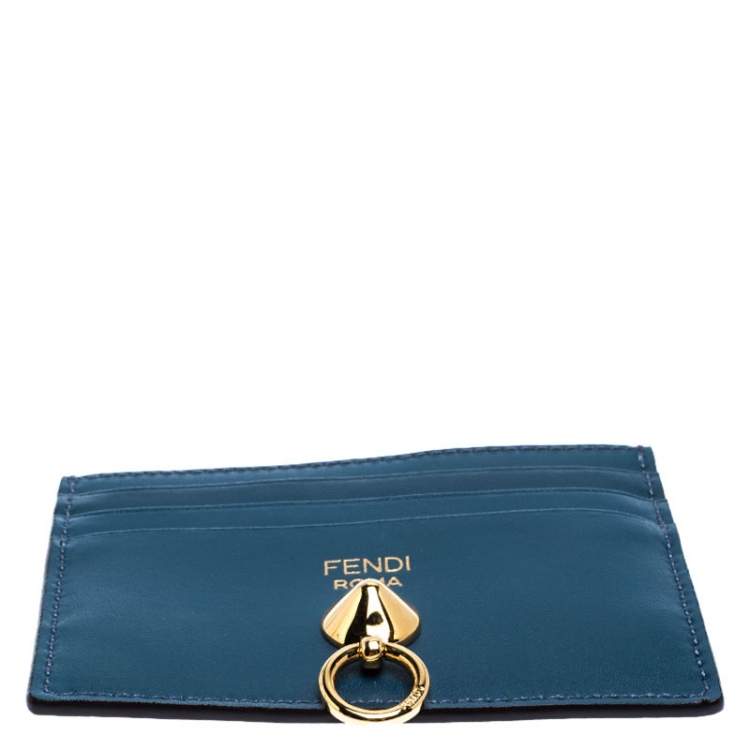 Pre Owned Fendi Tri Color Leather By The Way Card Holder