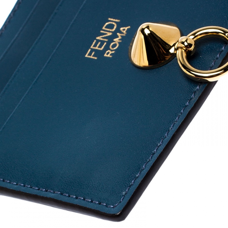 Pre Owned Fendi Tri Color Leather By The Way Card Holder