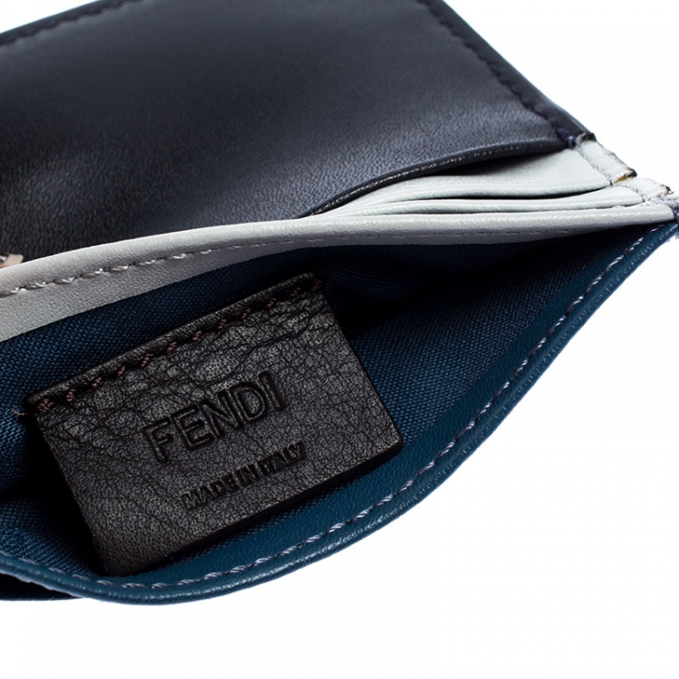 Pre Owned Fendi Tri Color Leather By The Way Card Holder
