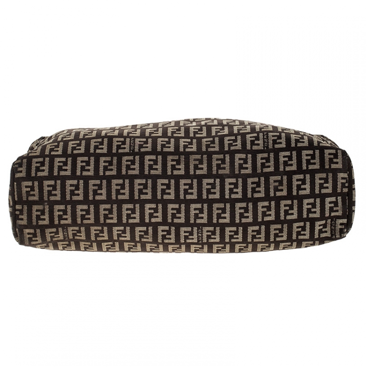 Pre Owned Fendi Brown Zucchino Canvas Small Vintage Satchel