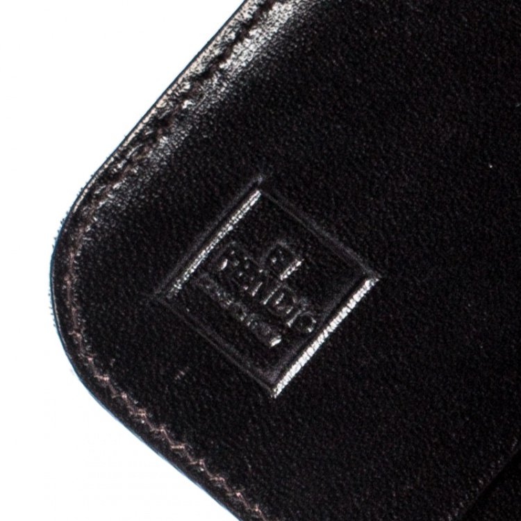 Pre Owned  Fendi Brown/Beige Zucchino Canvas Zip Around Compact Wallet 