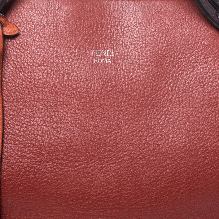 Pre Owned Fendi Rust/Maroon Leather Medium By The Way Boston Bag