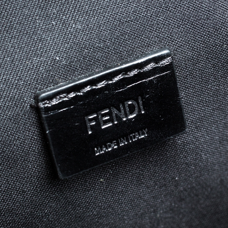 Pre Owned Fendi Black Saffiano Leather Karlito Clutch