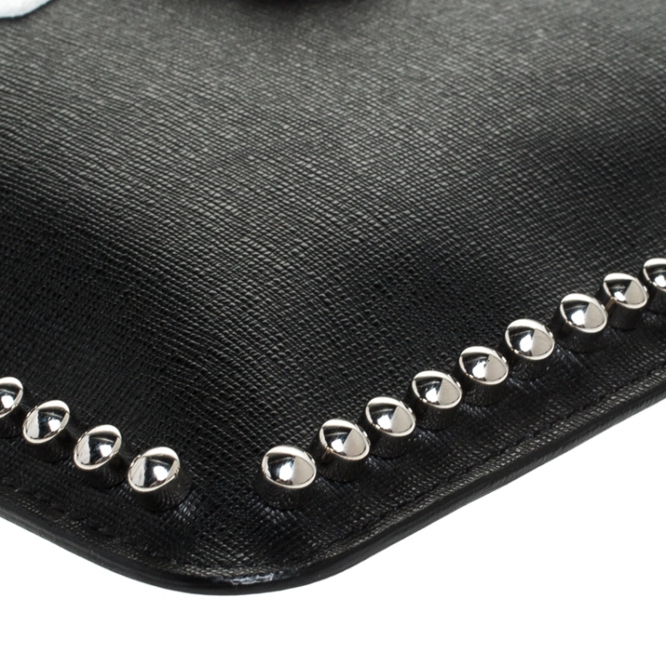 Pre Owned Fendi Black Saffiano Leather Karlito Clutch
