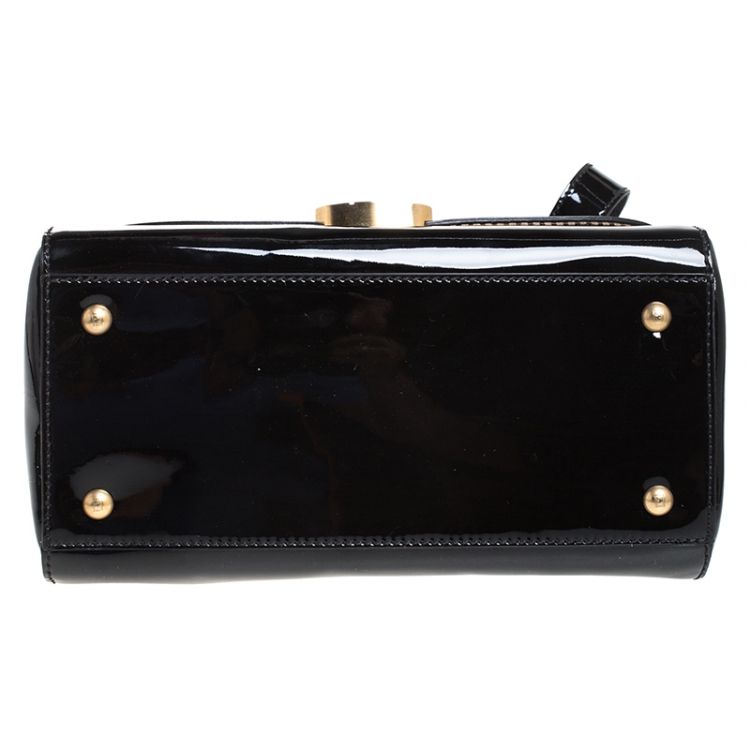 Pre Owned Fendi Maroon Patent Leather Chameleon Messenger Bag