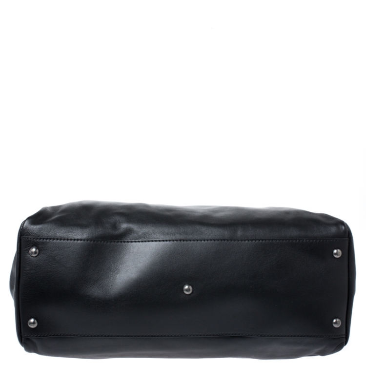 مملوكة مسبقً�ا Fendi Black Leather Large Peekaboo Top Handle Bag