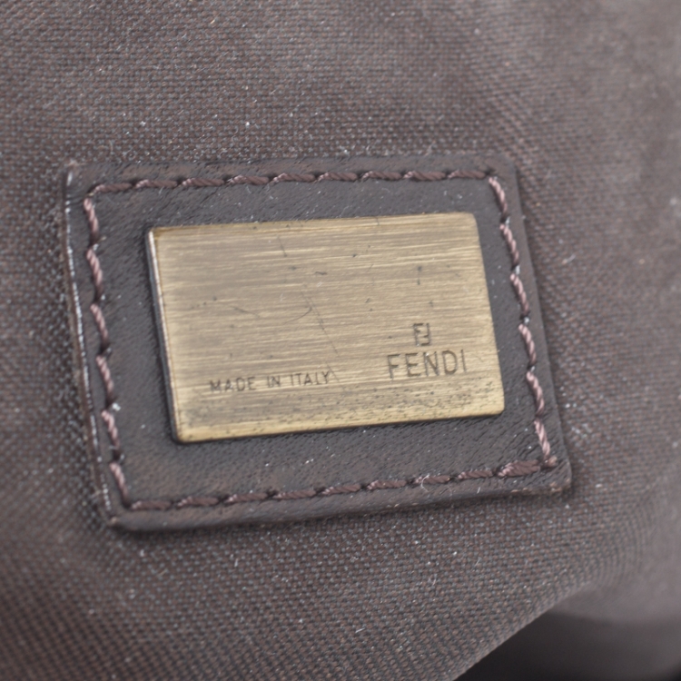 Pre Owned Fendi Tobacco Zucca Canvas Messenger Bag