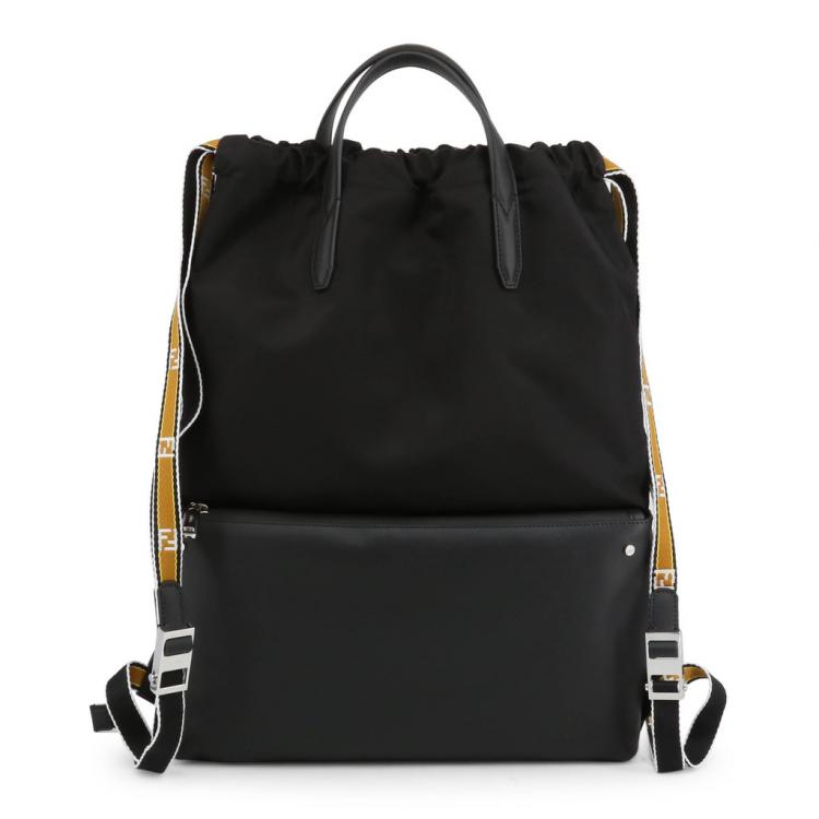 fendi black leather backpack