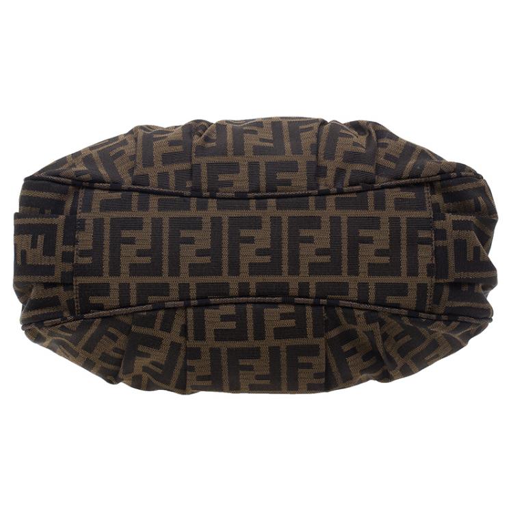 Pre Owned Fendi Zucca Monogram Canvas Small Mia Chain Tote