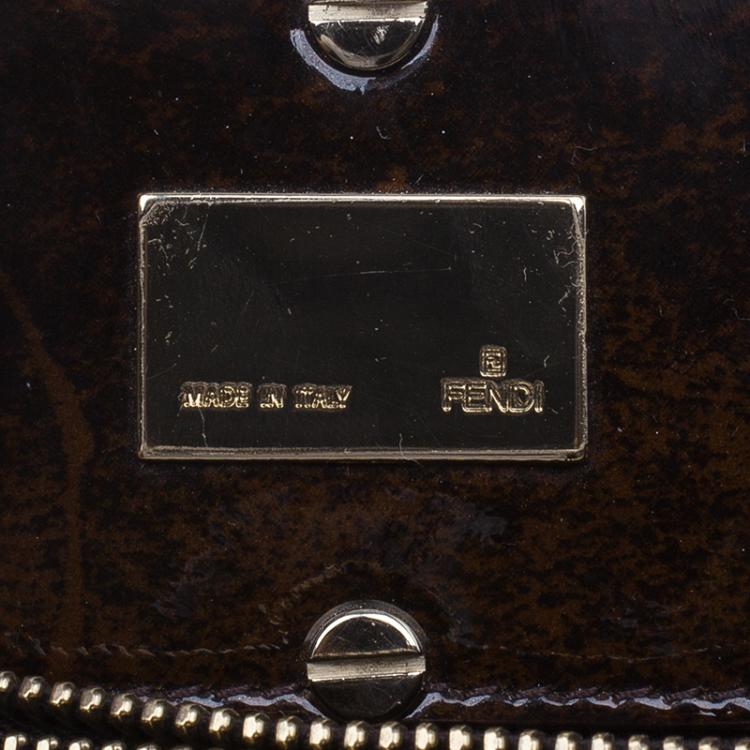 Pre Owned Fendi Zucca Monogram Canvas Small Mia Chain Tote