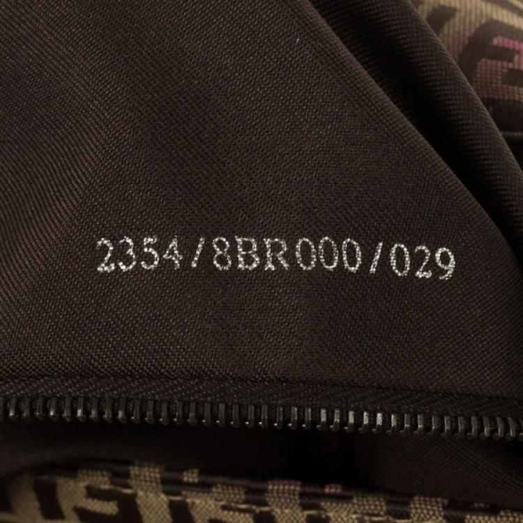 Pre Owned Fendi Brown Zucchino Monogram Baguette