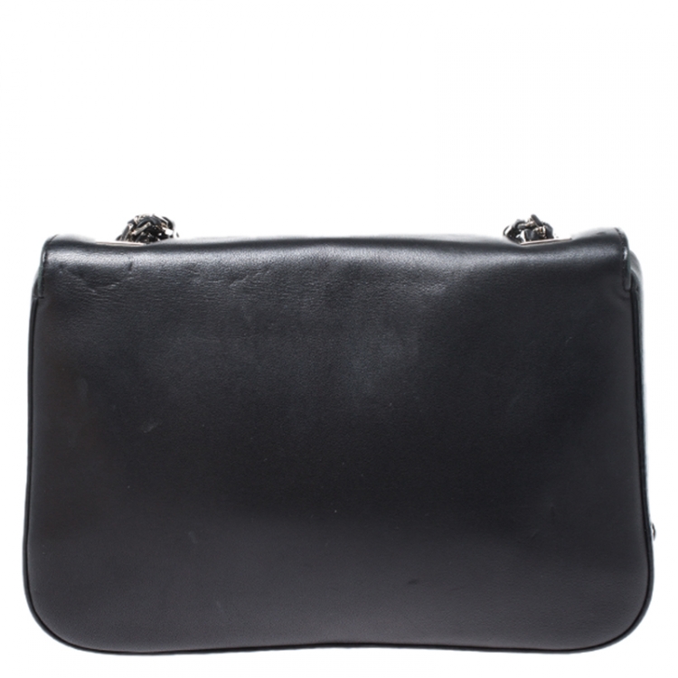 Pre Owned Fendi Black Leather Be Baguette Shoulder Bag