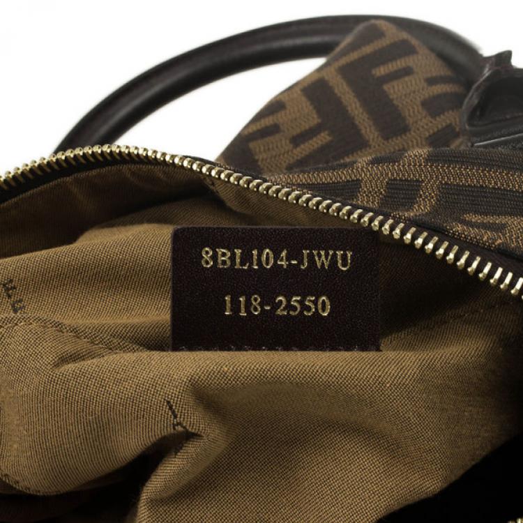 Pre Owned Fendi Zucca Chef Medium Boston Bag