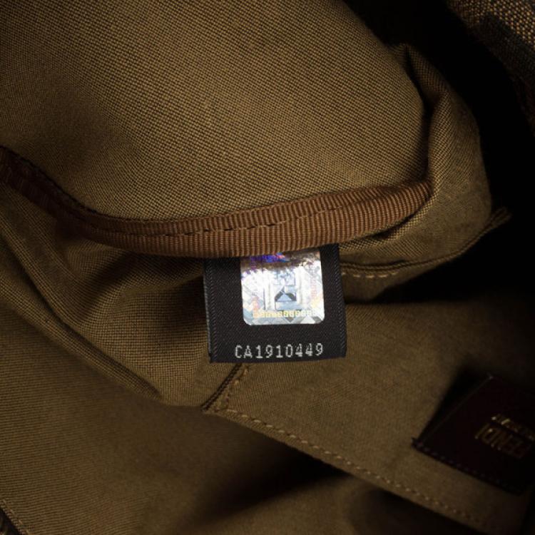 Pre Owned Fendi Zucca Chef Medium Boston Bag