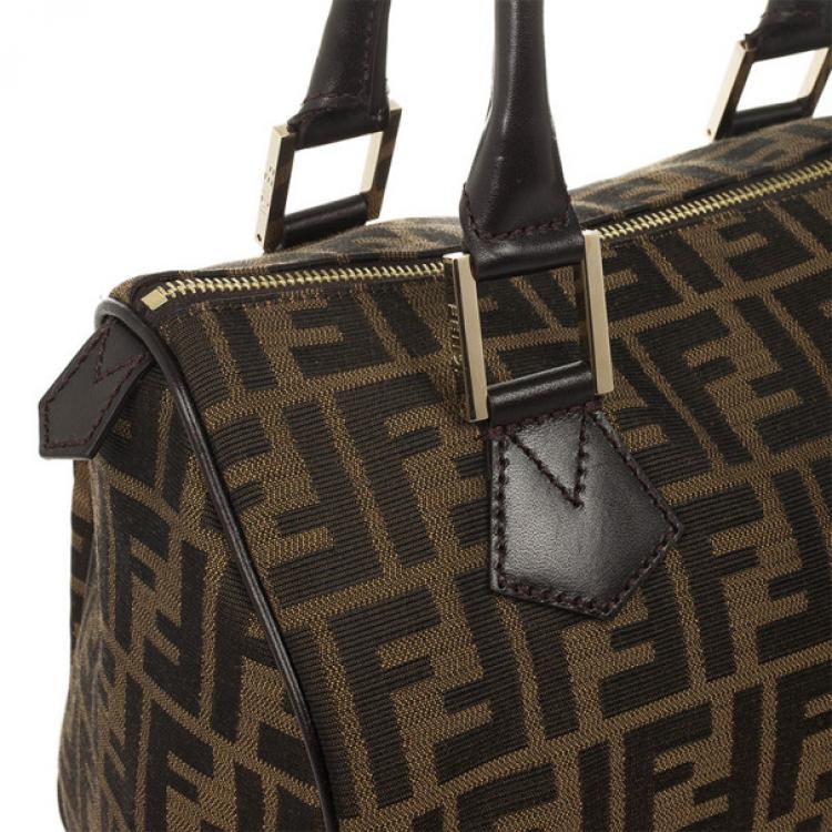 Pre Owned Fendi Zucca Chef Medium Boston Bag