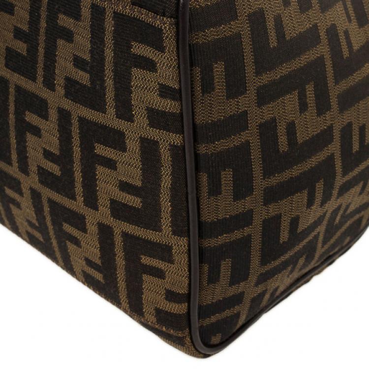 Pre Owned Fendi Zucca Chef Medium Boston Bag