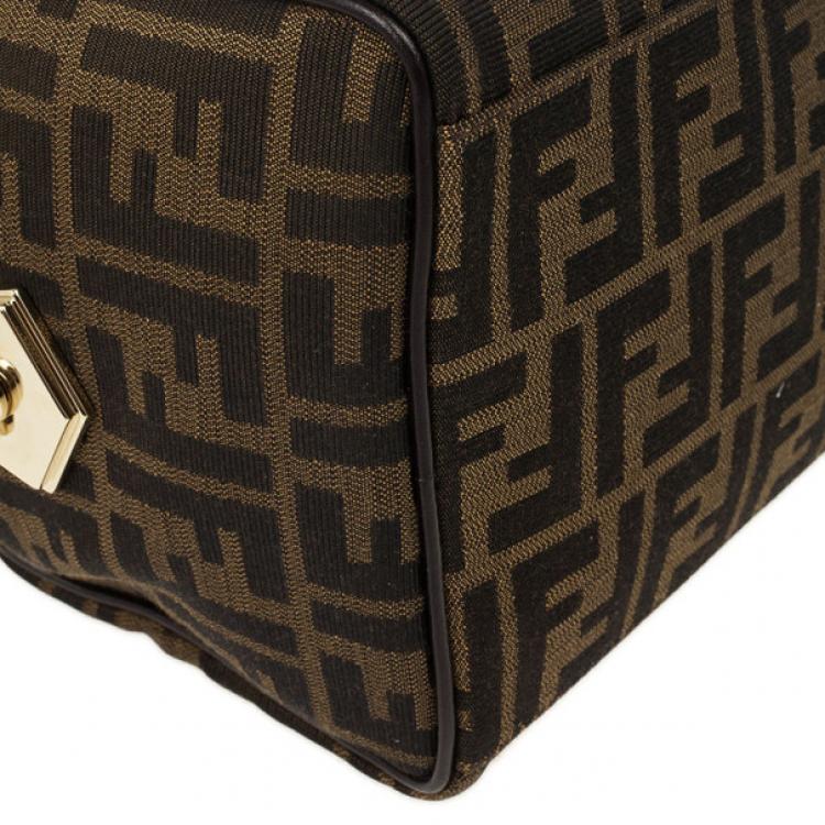 Pre Owned Fendi Zucca Chef Medium Boston Bag