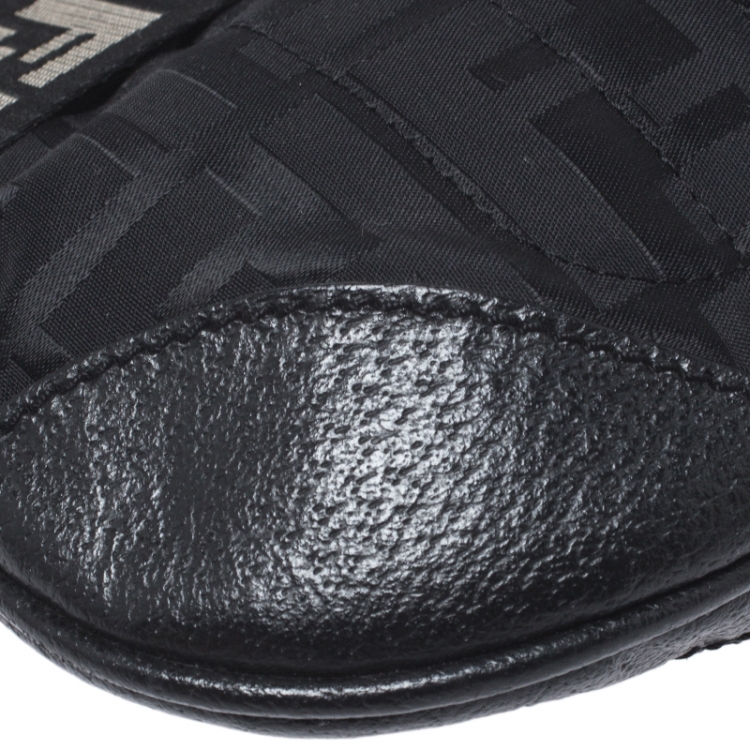 Pre Owned Fendi Black Zucca Nylon Handbag