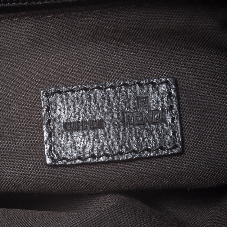 Pre Owned Fendi Black Zucca Nylon Handbag