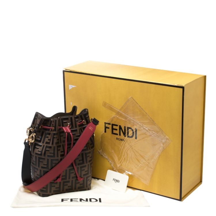 Pre Owned Fendi Tricolor Zucca Mon Tresor Grande Bucket Bag
