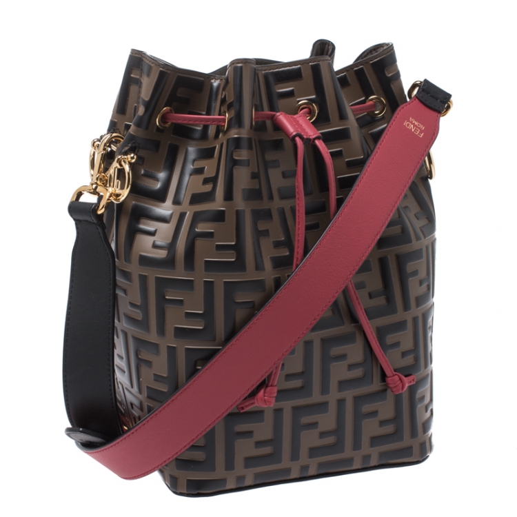 Pre Owned Fendi Tricolor Zucca Mon Tresor Grande Bucket Bag