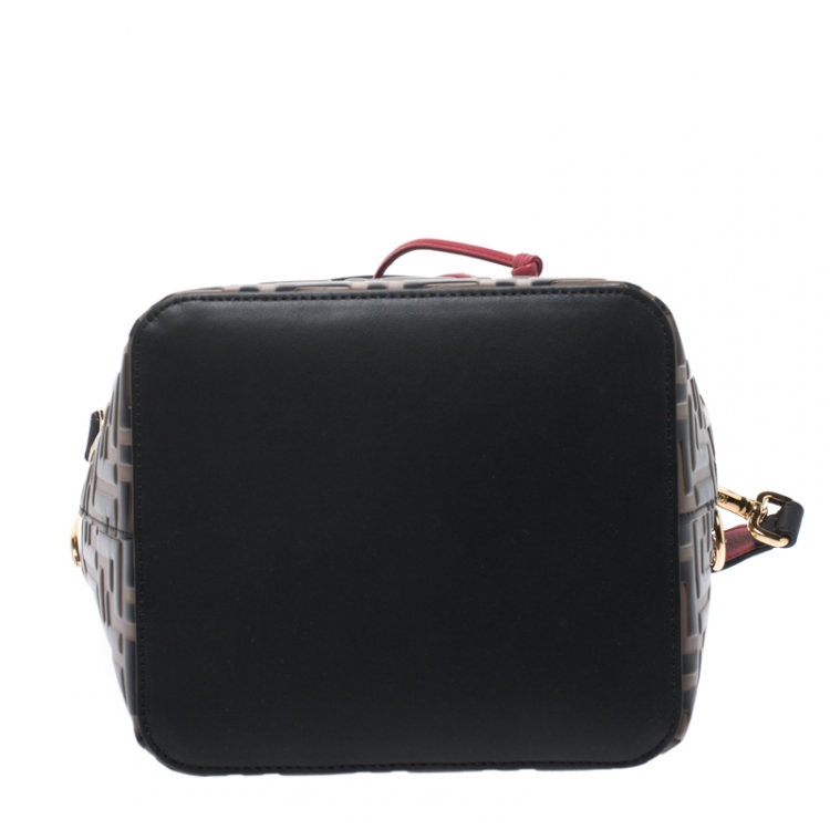 Pre Owned Fendi Tricolor Zucca Mon Tresor Grande Bucket Bag