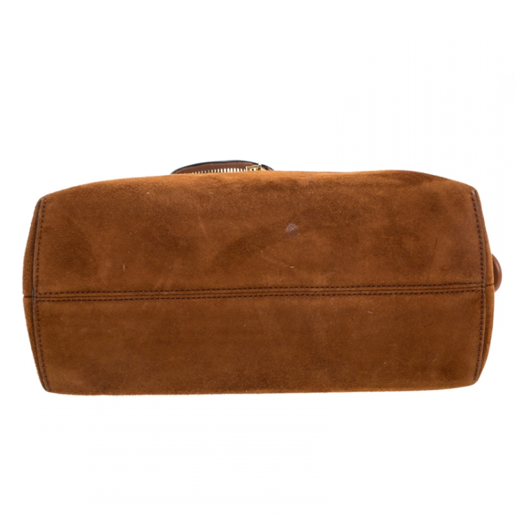 Pre Owned Fendi Tan Leather Medium By The Way Boston Bag