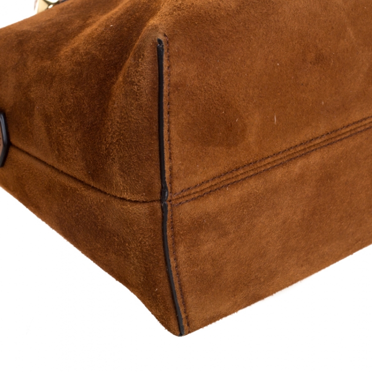 Pre Owned Fendi Tan Leather Medium By The Way Boston Bag