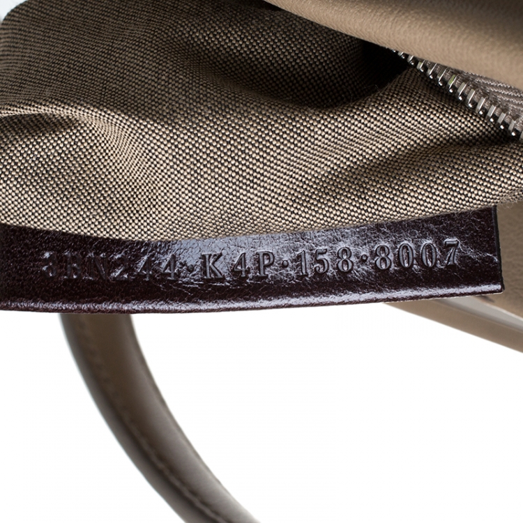 مملوكة مسبقًا Fendi Beige Leather Mini Peekaboo Top Handle Bag