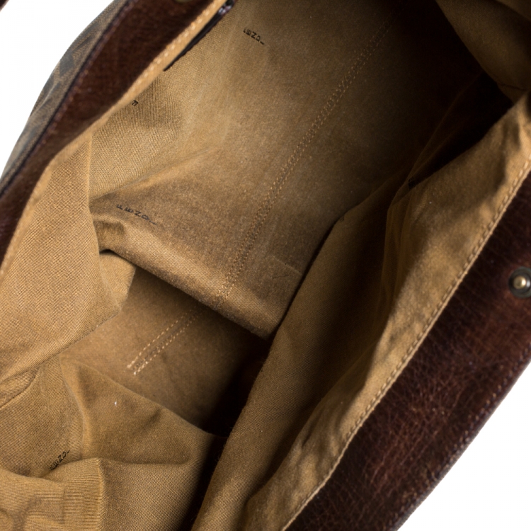 Pre Owned Fendi Tobacco Zucca Canvas Chef De Jour Bag