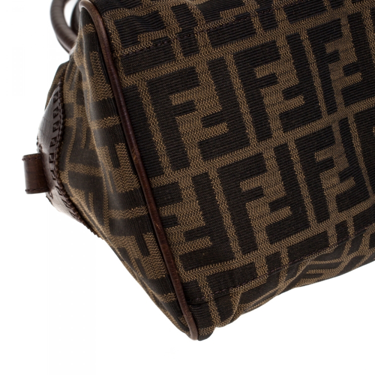 Pre Owned Fendi Tobacco Zucca Canvas Chef De Jour Bag