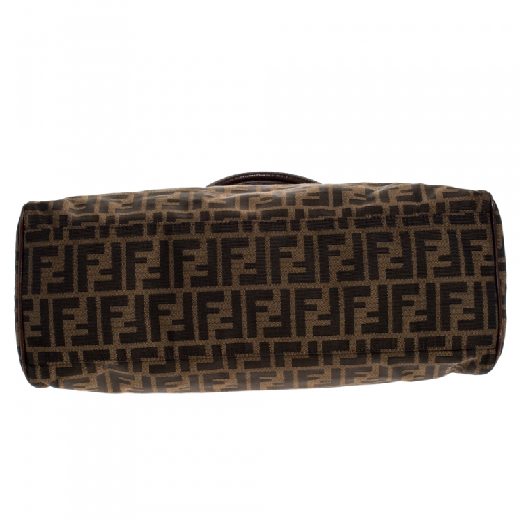 Pre Owned Fendi Tobacco Zucca Canvas Chef De Jour Bag