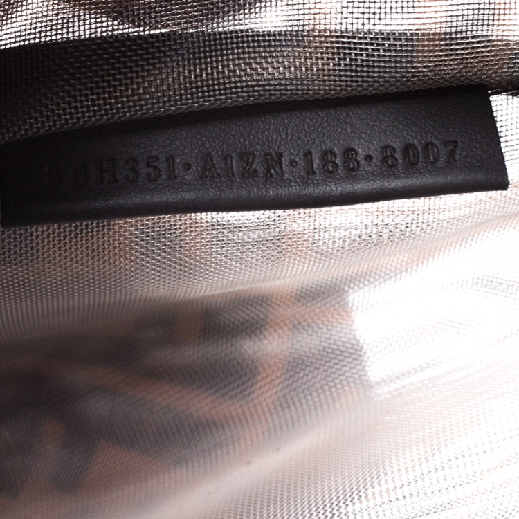 Pre Owned Fendi Tobacco Zucca Mesh Runaway Shopper Tote