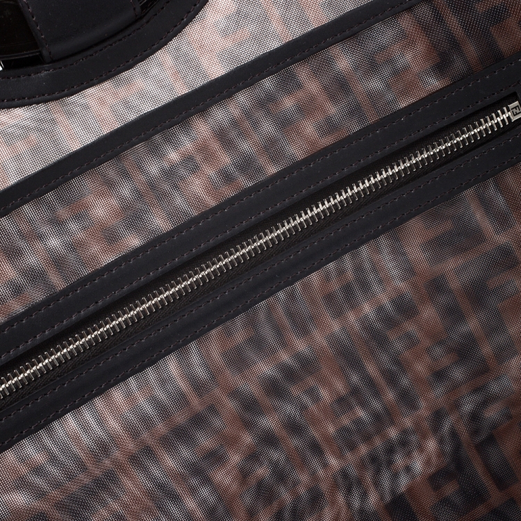 Pre Owned Fendi Tobacco Zucca Mesh Runaway Shopper Tote