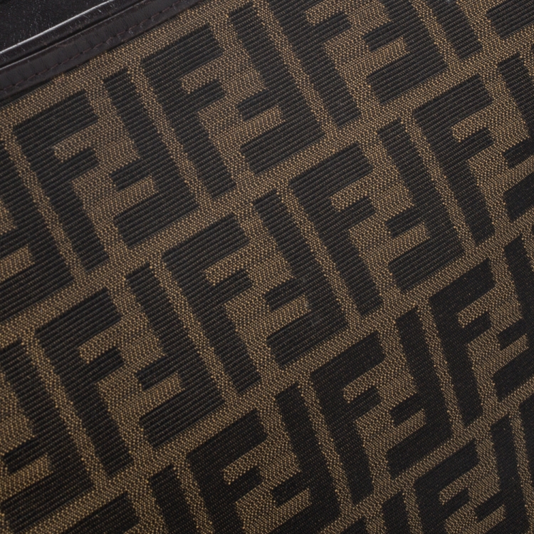 Pre Owned Fendi Tobacco Zucca Canvas Chef Shopper Tote