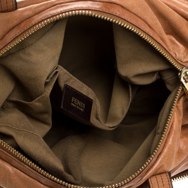 مملوكة مسبقًا Fendi Brown Leather Zip It Satchel