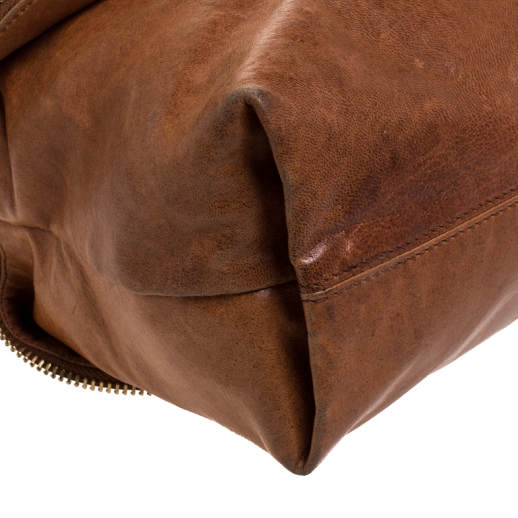 مملوكة مسبقًا Fendi Brown Leather Zip It Satchel