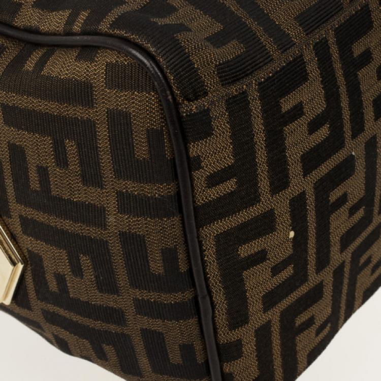 Pre Owned Fendi Zucca Chef Medium Boston Bag