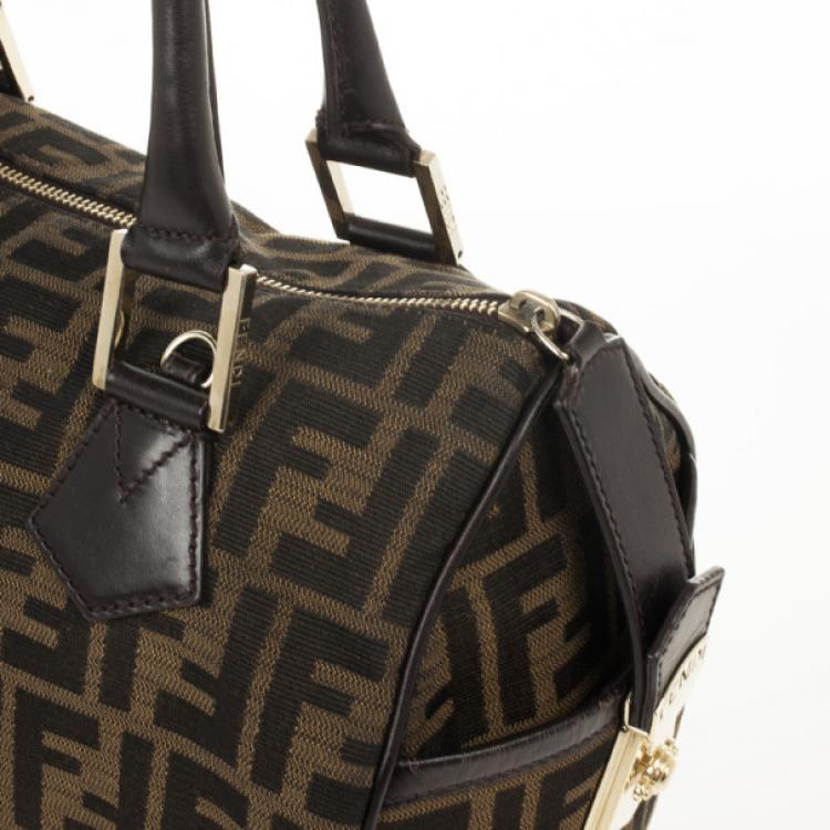 Pre Owned Fendi Zucca Chef Medium Boston Bag