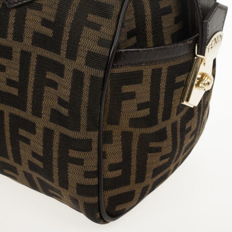 Pre Owned Fendi Zucca Chef Medium Boston Bag