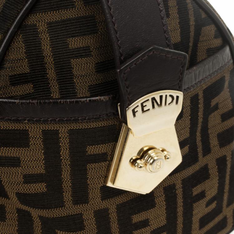 Pre Owned Fendi Zucca Chef Medium Boston Bag