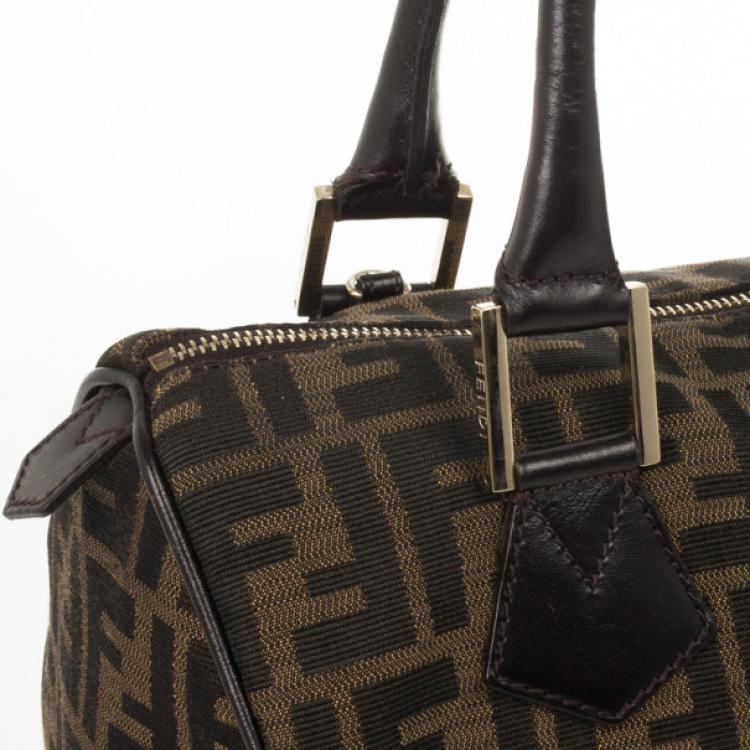 Pre Owned Fendi Zucca Chef Medium Boston Bag