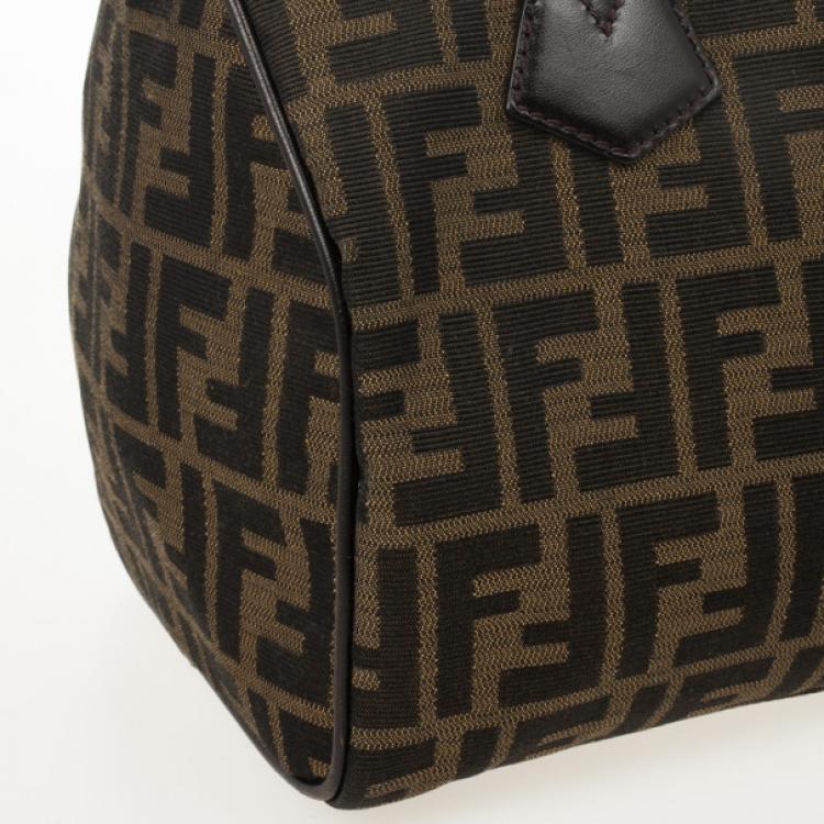 Pre Owned Fendi Zucca Chef Medium Boston Bag