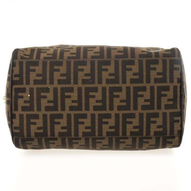 Pre Owned Fendi Zucca Chef Medium Boston Bag