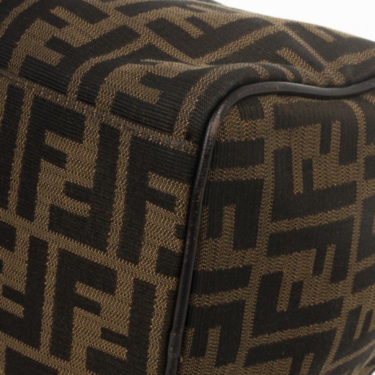 Pre Owned Fendi Zucca Chef Medium Boston Bag