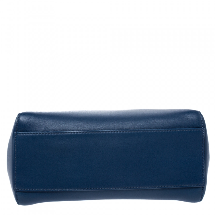 مملوكة مسبقًا Fendi Blue Leather Mini Peekaboo Top Handle Bag