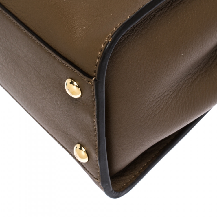 مملوكة مسبقًا Fendi Brown Leather Medium Peekaboo Top Handle Bag